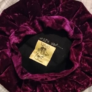 Kabuki Purple Velvet Hat Tracy Thompson NEW Orleans Staple S/M